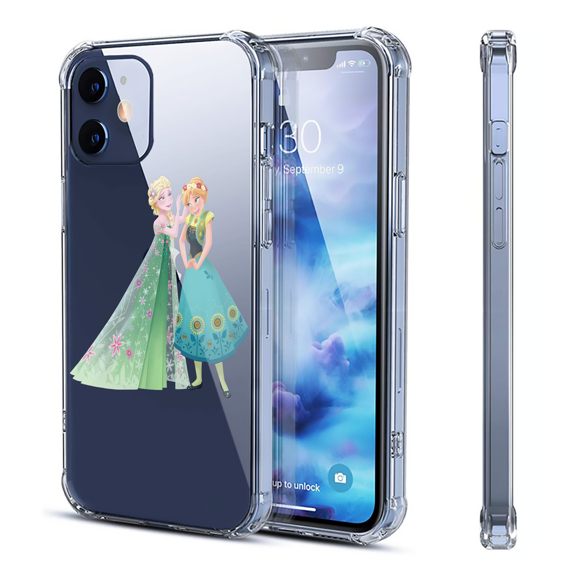 （画像用） アナと雪の女王 アンナ エルサ Frozen Anna Elsa 【iPhone 12シリーズ対応】透明スマホケース（クリアソフトケース）